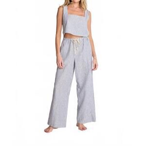 NEW SUNDAY RITUAL women's dahlia pant in linen stripe